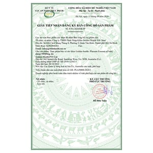 Giấy công bố Avatar Viên uống nhau thai cừu Golden Health 30000mg